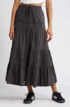 Bp. Tiered Cotton Maxi Skirt In Gray
