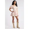 Bp. Tiered Puff Sleeve Dress In Ivory- Coral Crissy Floral