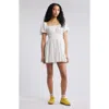 Bp. Tiered Puff Sleeve Dress In White Blanc