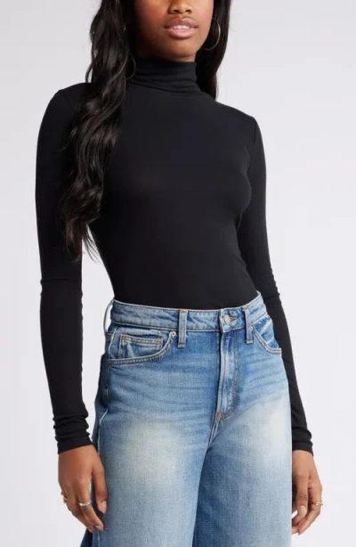 Bp. Turtleneck Rib Top In Black