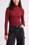 Bp. Turtleneck Rib Top In Red Grape