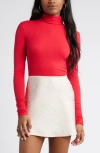 Bp. Turtleneck Rib Top In Red Lipstick