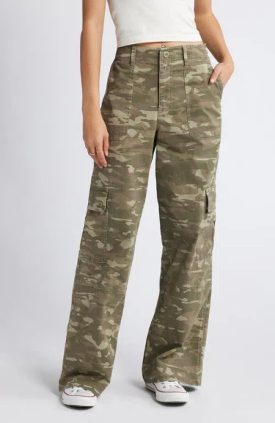 Bp. Twill Wide Leg Cargo Pants In Olive Altitude Camo