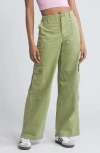 Bp. Twill Wide Leg Cargo Pants In Olive Fir