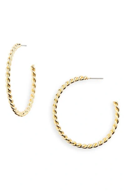Bp. Twist Hoop Earrings In 14k Gold Dipped