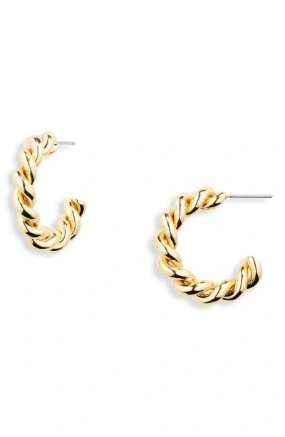 Bp. Twist Hoop Earrings In 14k Gold Dipped