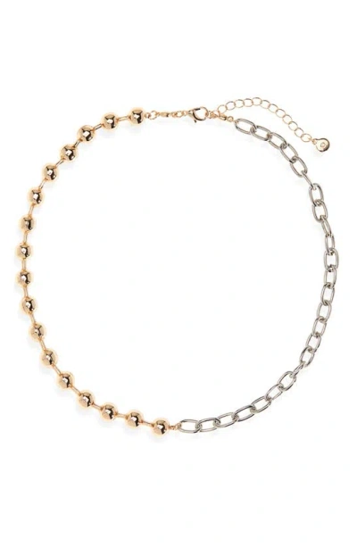 Bp. Two-tone Ball & Chain Necklace In Gold- Silver