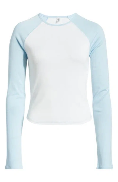 Bp. Varsity Long Sleeve Raglan T-shirt In White- Blue