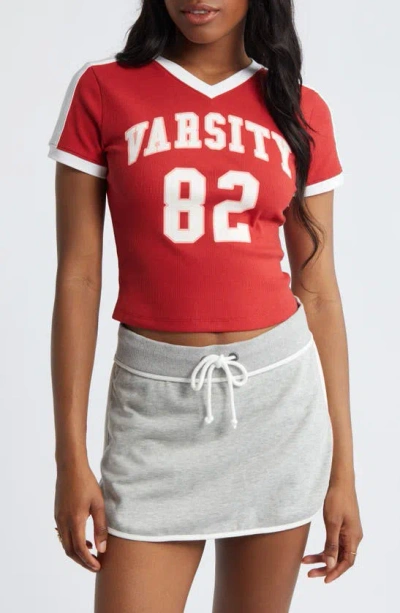 Bp. Varsity V-neck Graphic T-shirt In Red Varsity
