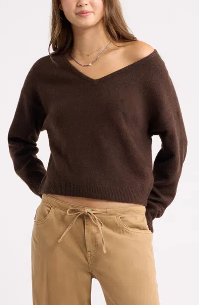Bp. V-neck Cozy Sweater In Animal Print
