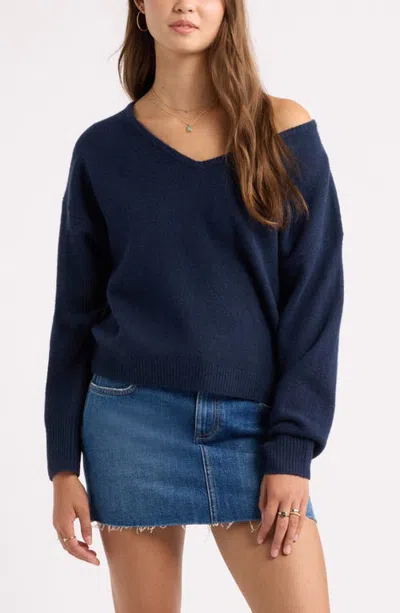 Bp. V-neck Cozy Sweater In Animal Print