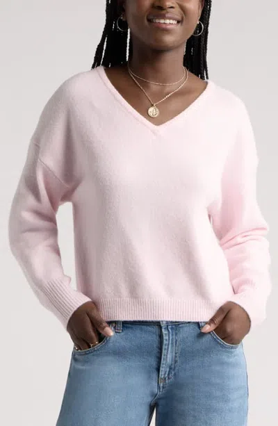 Bp. V-neck Cozy Sweater In White