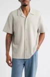 Bp. Waffle Knit Camp Shirt In Neutral