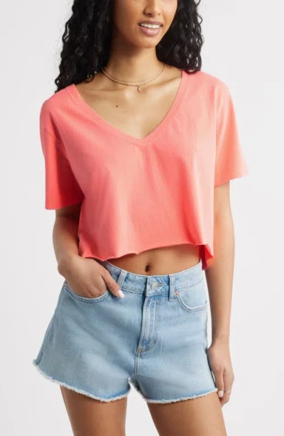 Bp. Washed V-neck Crop T-shirt