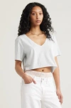 Bp. Washed V-neck Crop T-shirt In Blue