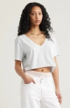 Bp. Washed V-neck Crop T-shirt In Blue Illusion