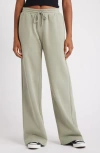 Bp. Wide Leg Fleece Pants In Green Halo