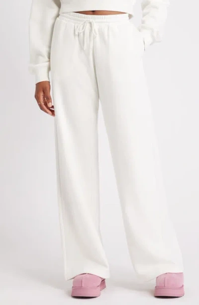 Bp. Wide Leg Fleece Pants In Ivory Flan
