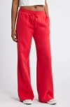 Bp. Wide Leg Fleece Pants In Red Lipstick