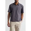 Bp. Windowpane Check Short Sleeve Cotton Button-up Shirt