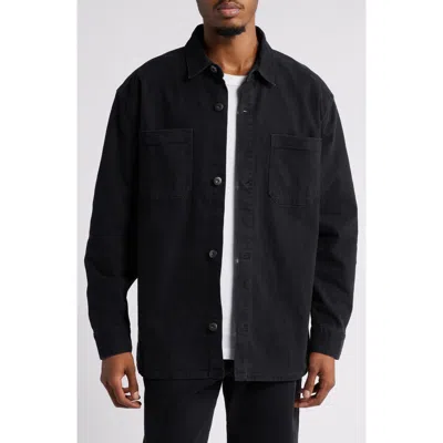 Bp. Workwear Stretch Cotton Canvas Overshirt In Black