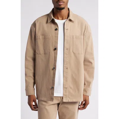 Bp. Workwear Stretch Cotton Canvas Overshirt In Tan Amphora