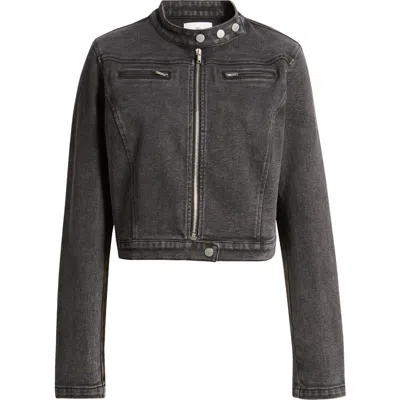 Bp. Zip Front Denim Jacket In Black Wash