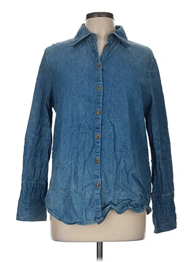 Pre-owned Br Standard Long Sleeve Button Down Shirt In Blue