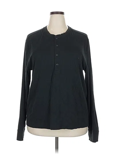 Pre-owned Br Standard Long Sleeve Henley Shirt In Black