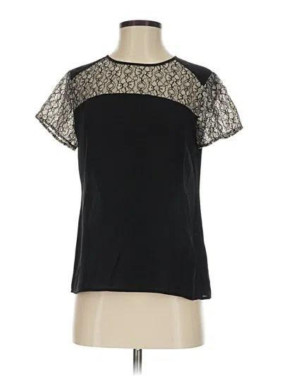 Pre-owned Br Standard Short Sleeve Top Black Mock Neckline Tops