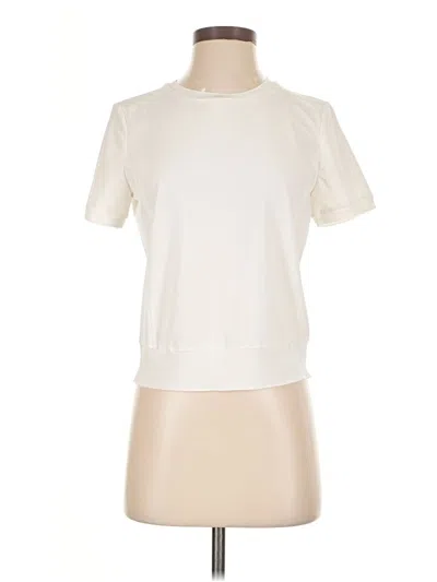 Pre-owned Br Standard Short Sleeve Top Ivory Mock Neckline Tops