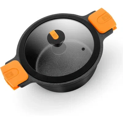 Bra Cookware Efficient Pro Nonstick Stock Pot W/ Lid | 8 Inch 3.2 Quart Cooking Pot | 3-layer Scratch Resistant C In Black