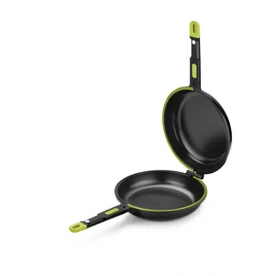 Bra Cookware Foodie Double Omelette Pan | Cast Aluminum Double Skillet With Hermetic Lock , Pfoa - Free Non - Sti In Gray