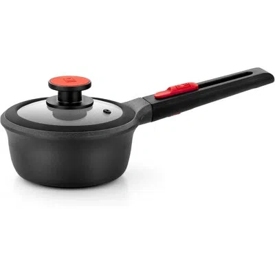 Bra Cookware Infinity Nonstick Saucepan With Glass Lid | 6.3 Inch 1.2 Quart Deep Pot | Pfas Free Soup Pot | Deep  In Black