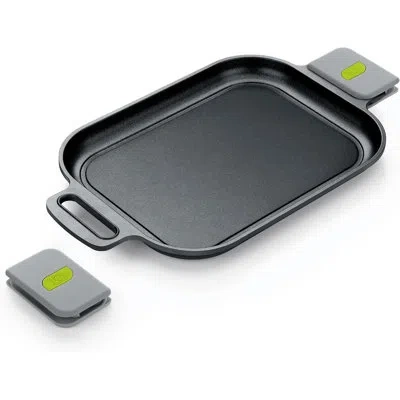 Bra Cookware Life Ceramic Nonstick Grill | 12.6 X 9.4 Inch Recycled Cast Aluminum Smooth Plate | Ceramic Non-stic In Grey