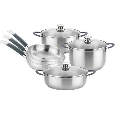 Bra Cookware Master 9-piece Stainless Steel Cookware Set | Professional Pots & Pans Set W/ 2 Pots, 1 Sauté Pan, 3 In Bright Exterior Polishing And Satin Inte