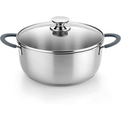 Bra Cookware Master Stainless Steel Stock Pot W/ Glass Lid | 8 Inch 2.4 Quart Premium 18/10 Cooking Pot | Pfas Fr In Brushed Finish