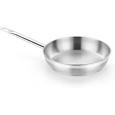 Bra Cookware Profesional Frying Pan | 8 Inches Professional Skillet | Stainless Steel Pan W/o Non-stick Coating | In Brushed Finish