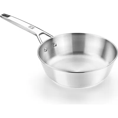 Bra Cookware Signature Stainless Steel Professional Deep High Side Frypan, 9.5-inch In Silver