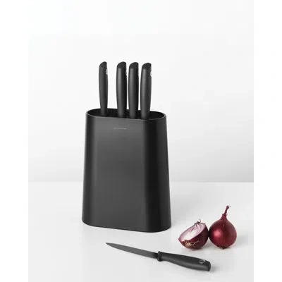 Brabantia 5 Piece Knife Set With Block In Black
