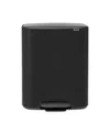 Brabantia Bo Step On Dual Compartment Trash Can, 2 X 8 Gallon, 2 X 30 Liter In Matte Black