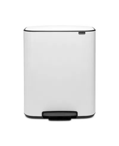 Brabantia Bo Step On Trash Can, 16 Gallon, 60 Liter In White
