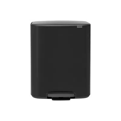 Brabantia Bo Step On Trash Can, 16 Gallon In Matte Black