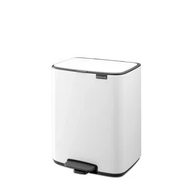 Brabantia Bo Step On Trash Can, 3.2 Gallon (12 Liter) In White