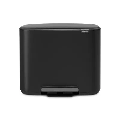 Brabantia Bo Step On Trash Can 9.5 Gallon In Matte Black