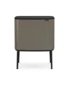 Brabantia Bo Touch Top Dual Compartment Trash Can, 3 Plus 6 Gallon, 11 Plus 23 Liter In Platinum