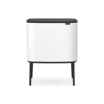 Brabantia Bo Touch Top Trash Can 9.5 Gallon In White
