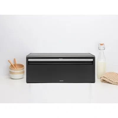 Brabantia Fall Front Bread Box In Matte Black