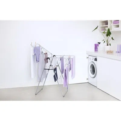 Brabantia Hangon Foldable Clothes Drying Rack - 49 Feet (15m) In Metallic Gray