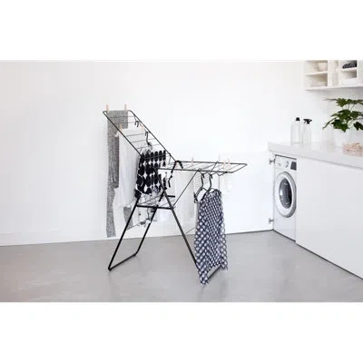 Brabantia Hangon Foldable Clothes Drying Rack - 66 Feet (20m) In Matte Black